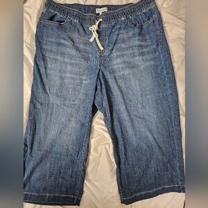 Lane Bryant  Denim Capris with Drawstring